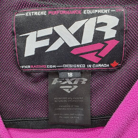 FXR Racing Jacket Womens 18 Black Pink Softshell Zip Fleece Snowmobile - Picture 6 of 10